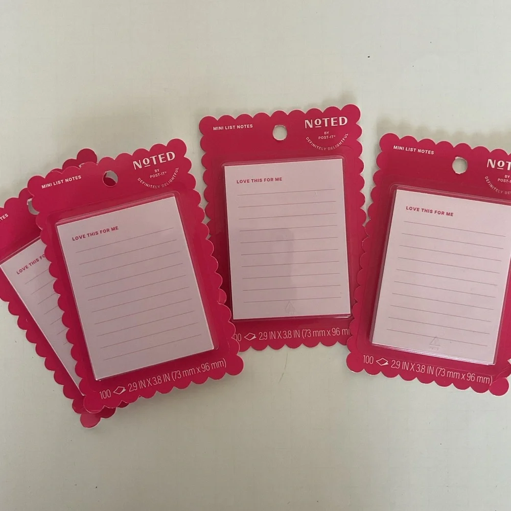 Noted by Post It Notes lot of 4 NWT Small List Pads